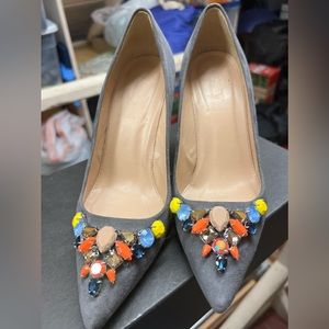 J.Crew Collection Elsie Suede Pumps in Heron Grey. Size 7.5